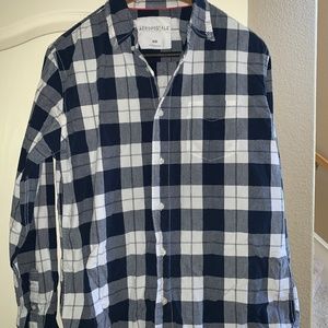 Blue and White Men's Aeropostale Flannel